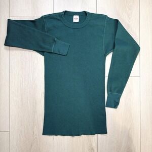 VTG J.E. Morgan Long Johns Waffle Knit Thermal Shirt XL Green USA Mens Unisex